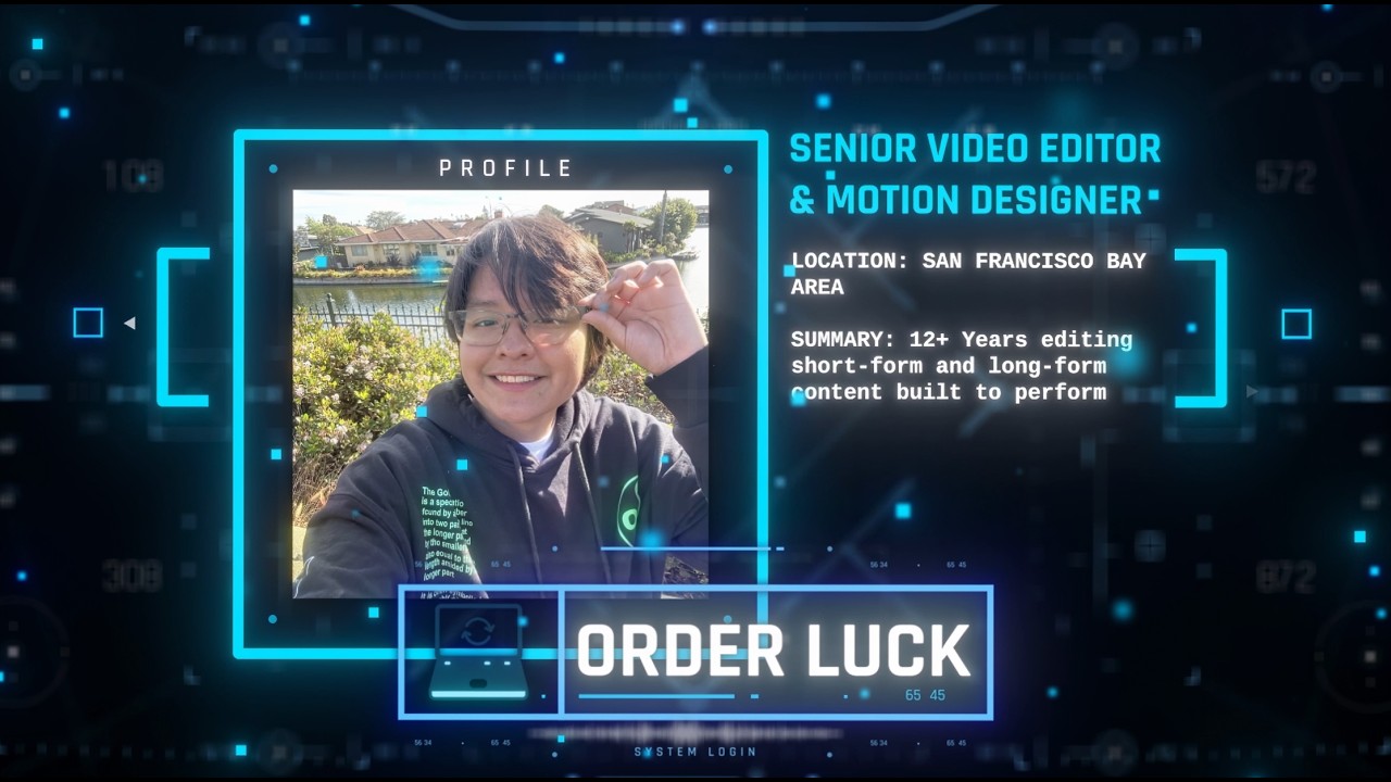 Frame from the Order Luck showreel